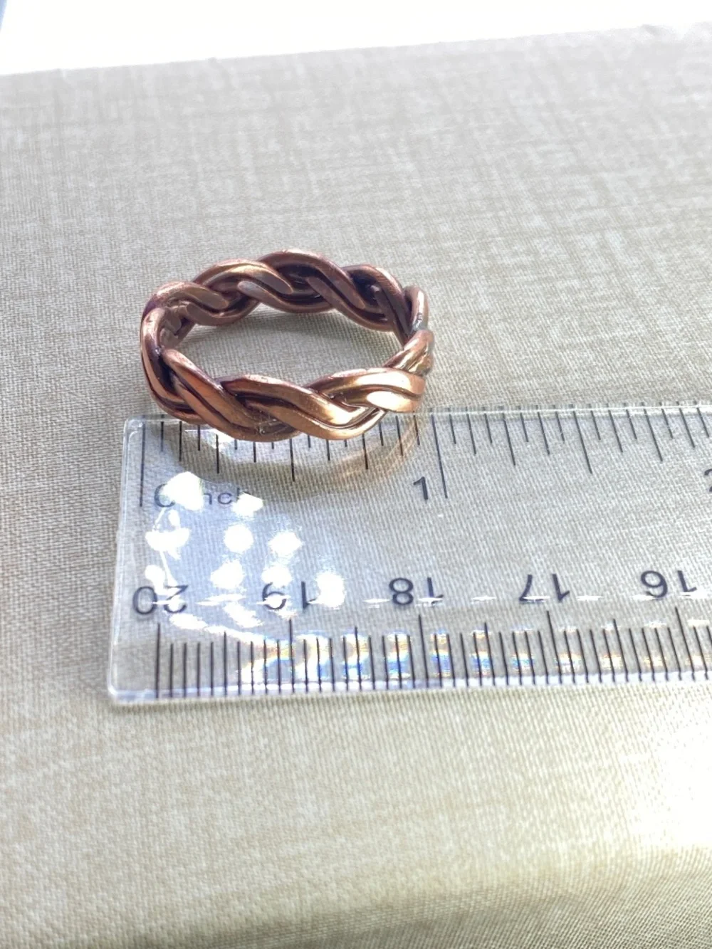 Handcrafted Solid Copper Braided Ring Artisan Woven Band Jewelry Size 10 OOAK